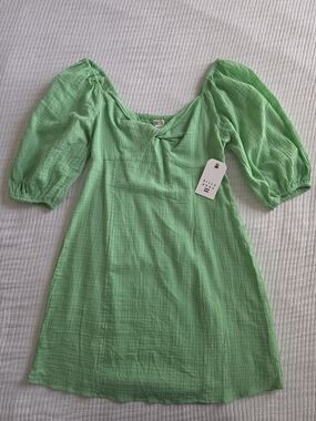 Billabong Light Green Smocked Mini Dress